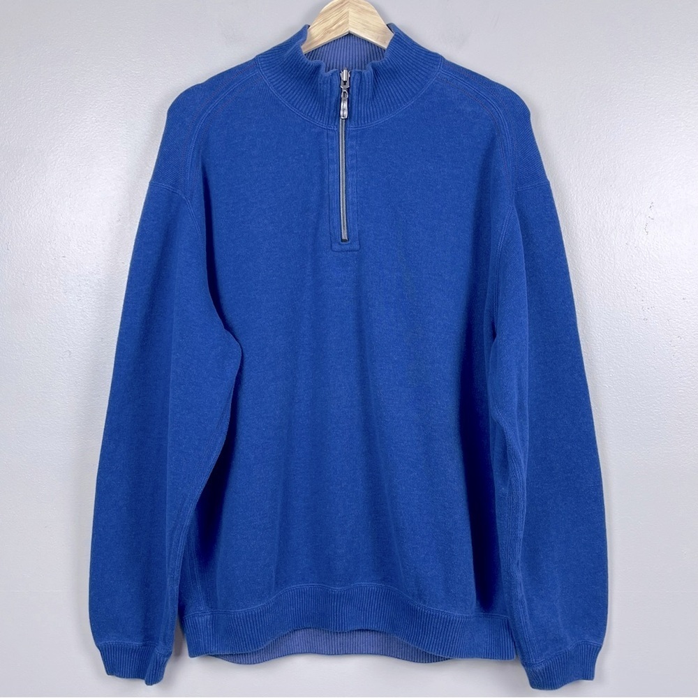 Tommy Bahama Men's 100% Cotton Reverible 1/4 Pullover Size L; Travel, Beach